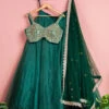 Forest Green Mirror Blouse With Plain Lehenga & Dupatta -Lillys Clothing Shop LAS276FRONT 1024x1024 0121732c eaf1 4ac6 a722 0cccc08a8935