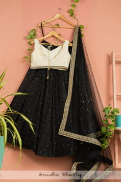 Charcoal Black Lehenga With Ivory Blouse & Dupatta -Lillys Clothing Shop LAS289BACK 1024x1024 94df805b b9cc 4711 bbb8 e167e7627bb1