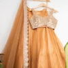 Peanut Tan Lehenga With Gold Mirrorwork Blouse -Lillys Clothing Shop LAS300FRONT 1024x1024 8d26e47f 49b8 48e9 85d5 b4b1611a778b