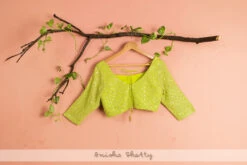 Ivory Lehenga With Lime Green Abla Blouse & Dupatta -Lillys Clothing Shop LAS311BLOUSEBACK 1024x1024 8101385d cb86 4fc8 b950 bfe28250b4fe