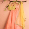 Melon Orange Organza Lehenga With Pineapple Yellow Mirrorwork Blouse & Dupatta -Lillys Clothing Shop LAS314FRONT 1024x1024 b1e82053 118e 494c a283 2ed51a7758f5