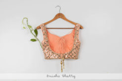 Aqua Floral Lehenga With Apricot Peach Mirror Blouse & Dupatta -Lillys Clothing Shop LAS332BLOUSEBACK 1024x1024 27d9a670 5457 44f6 8cd5 02a5a2488178