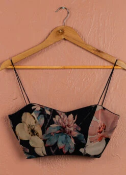 Midnight Blue Floral Blossom Lehenga Set -Lillys Clothing Shop LAS347 BLOUSE FRONT