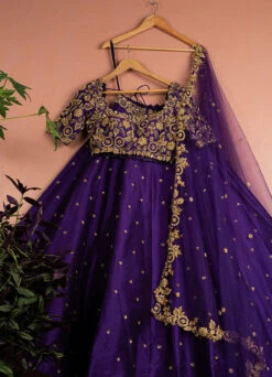 Enchanted Violet & Gold Lehenga Set