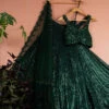 Jade Green Sequin Lehenga Set -Lillys Clothing Shop LAS355 FRONT