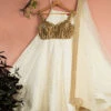 Ivory Stonework Lehenga With Gold Sequin Blouse Set -Lillys Clothing Shop LAS361 FRONT