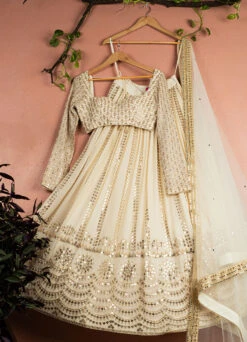 Ivory Sequin Starlight Lehenga Set