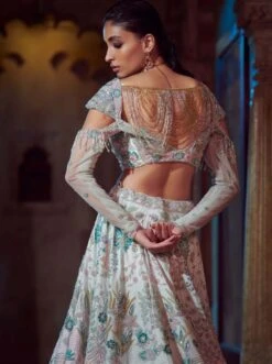 Flamingo Off White Embroidered Lehenga -Lillys Clothing Shop LC22 032