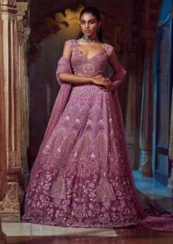 Mauve Embroidered Lehenga