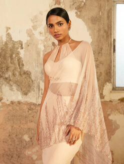 AURUM - Beige Crepe Corset Crop -Lillys Clothing Shop LOOK14A 905x1200 848e90bf 56a7 46a5 9b69 30d8089468f0