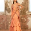 SERENA - Peach Layered Georgette Saree -Lillys Clothing Shop LOOK3C 905x1200 69288446 4ff9 4b95 b56b 207e57f96e30