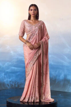 Peach Tissue Saree