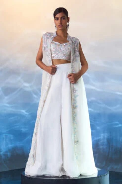 White Organza Jacket Set