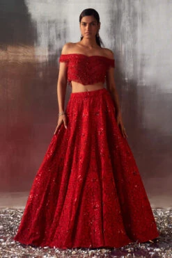 Red Net Lehenga Set Embroidered -Lillys Clothing Shop LOOK 13 3430 720x 230fc49e 1b5f 4984 85bc cadf5be4a055