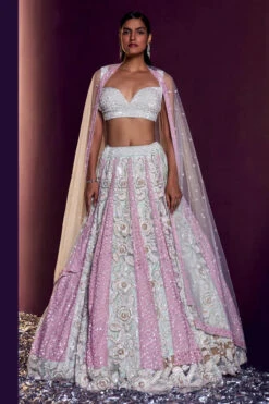 Ice Blue Net Lehenga Set