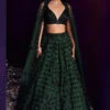 Green Organza Lehenga Set