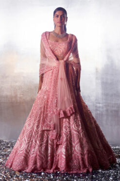 Blush Pink Net Lehenga Set