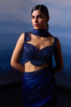 Midnight Blue Satin Saree -Lillys Clothing Shop LOOK 21 7721 720x d63d32b0 d112 4bc0 ae36 3ee9cae46d78
