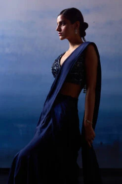 Midnight Blue Silk Drape Saree -Lillys Clothing Shop LOOK 30 3534 720x fe551d50 6828 475d 8950 0ac3ad44199c