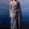Metallic Grey Tissue Saree