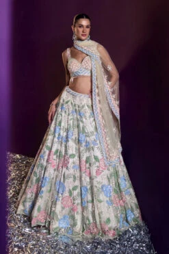 Ivory Net Lehenga Set