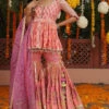 Peach Organza Sharara Set -Lillys Clothing Shop MAAC092208 1