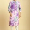 Purple Tie Dye Kurta With White Silk Pant -Lillys Clothing Shop MM K 240 1