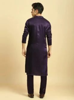 Deep Purple Kurta With Pant With Tissue Embroidered Dupatta -Lillys Clothing Shop MM K 242 3