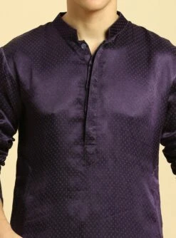 Deep Purple Kurta With Pant With Tissue Embroidered Dupatta -Lillys Clothing Shop MM K 242 4