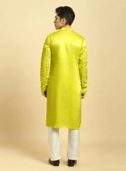 Neon Green Kurta With White Pant With Multi Colour Dupatta -Lillys Clothing Shop MM K 243 3