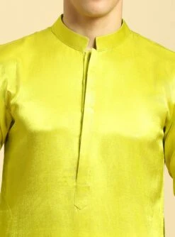 Neon Green Kurta With White Pant With Multi Colour Dupatta -Lillys Clothing Shop MM K 243 4