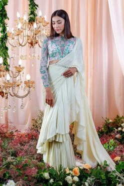 Blue Shantoon Carol Pre-Draped Ruffle Saree With Blouse -Lillys Clothing Shop MM0666 1800x1800 8903bcf1 72ab 430c 869e b250b159ab58