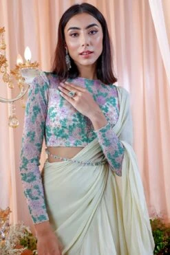 Blue Shantoon Carol Pre-Draped Ruffle Saree With Blouse -Lillys Clothing Shop MM0669 1800x1800 90cab399 5dea 4a57 a390 4fc5f69500f7