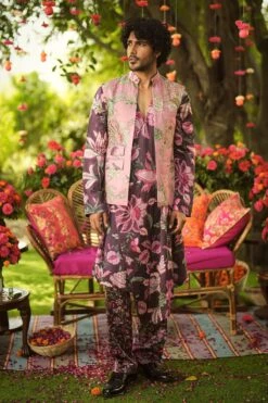 FARAZ - Hand Embroidered Bundy With Angrakha Kurta Set