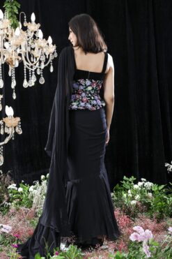 Black Shantoon Celine Pre-draped Ruffle Saree With Blouse 8 Black Shantoon Celine Pre-draped Ruffle Saree With Blouse -Lillys Clothing Shop MM1199 1800x1800 1961d302 2f89 44de 9173 487e9266b98e