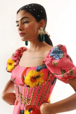 Printed Puff Sleeves Dress -Lillys Clothing Shop MM154 1800x1800 a537d360 e923 4b89 afb3 196972cab086