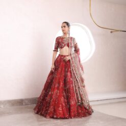 THIYA - Printed Embroidered Lehenga With Matching Blouse And Dupatta