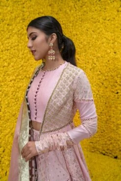 Peach Abaya Banarasi Chanderi Jacket Lehenga Set -Lillys Clothing Shop MMM WC22 914 B 1800x1800 aa26de7c 0f9d 4a64 af0f a4704f21837c