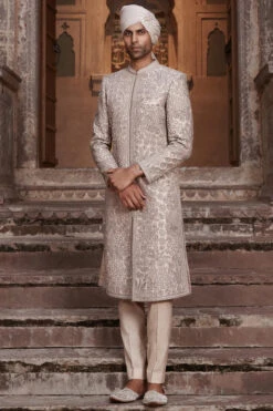 The Vintage Silver Needle Nandigram Sherwani