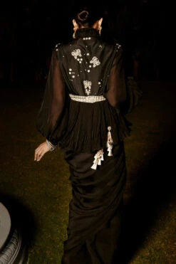 The Midnight In Rome Peplum Saree -Lillys Clothing Shop MRV 1191 BLACK 03 720x e6abc46c 0fe3 4eed 932f 9ed864e31fa0