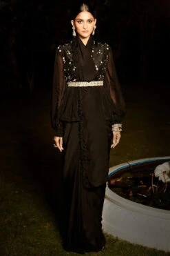 The Midnight In Rome Peplum Saree