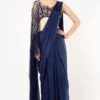 Navy Blue Saree Set