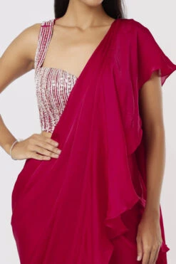 Hot Pink Ruffle Saree 8 Hot Pink Ruffle Saree -Lillys Clothing Shop PPC S 897 4 600x900 1
