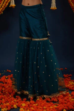 Bottle Green Gotawork Embroidered Kurta Gharara Set -Lillys Clothing Shop PSK NC 22 09 4