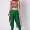 Green & Fuchsia Embroidered Dhoti Set -Lillys Clothing Shop PSKC012058 1