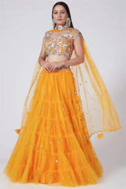 Orange Embroidered Lehenga Set SIZE 8