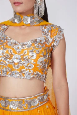 Orange Embroidered Lehenga Set SIZE 8 -Lillys Clothing Shop PSKC062120 4