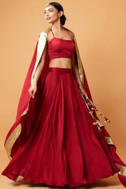 Deep Red Modal Lehenga Set
