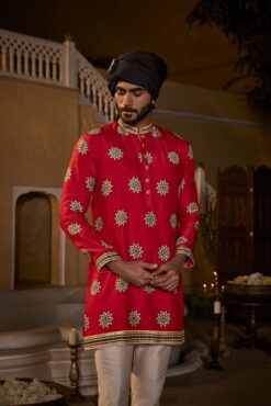 SHIKHAR - Red Floral Printed Kurta Set -Lillys Clothing Shop R07thJan23 29217copy
