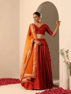 Gul Maroon Lehenga Set -Lillys Clothing Shop R5030